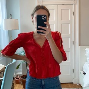Madewell red top